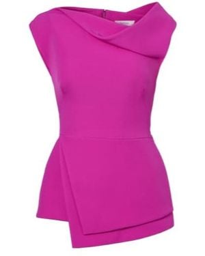 Safiyaa Farrah Draped Crepe Top - Purple