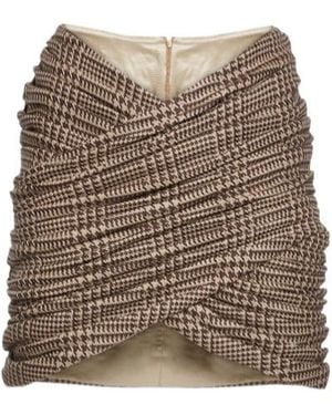 GIUSEPPE DI MORABITO Prince Of Wales Wool Mini Skirt - Brown