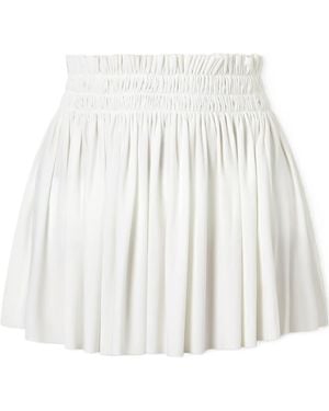 Norma Kamali Pickleball Pleated Midi Skirt - White