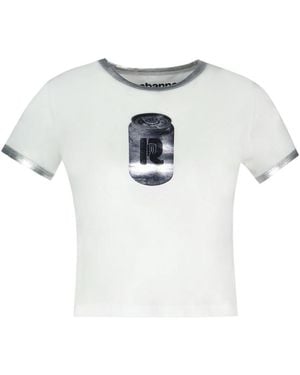 Rabanne Rabanne Metallic Trim Graphic T-Shirt - White