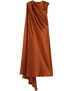 Max Mara Silk Satin Cocktail Dress - Brown