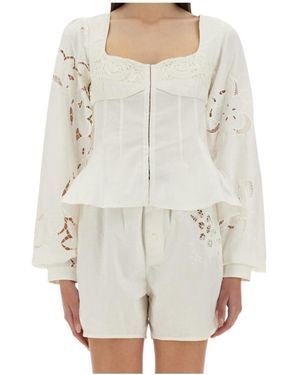 Marine Serre Regenerated Rear Tie Fastened Shirt - White