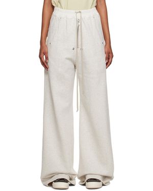 Rick Owens Wide-Leg Cotton Track Trousers - White