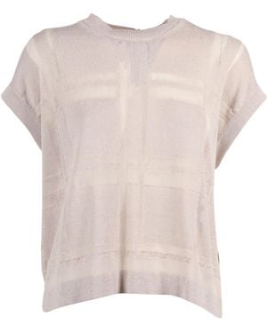 Peserico Short-Sleeved Crewneck Top - Pink