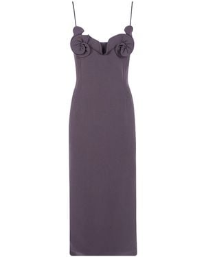 Magda Butrym Floral-Print Slip Dress - Purple