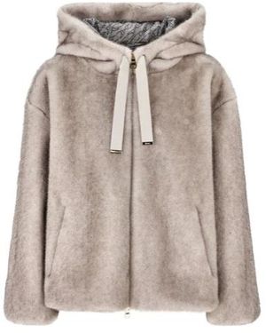 Herno Faux Fur Zip Hooded Jacket - Multicolor