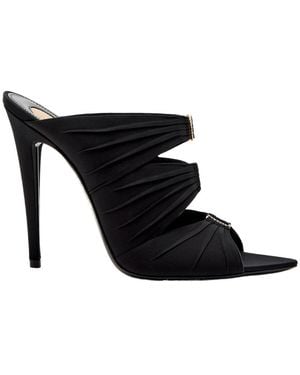 Saint Laurent Satin-Crepe Mules - Black