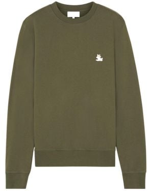 Maison Kitsuné Maison Kitsuné Chillax Fox Patch Crewneck Sweatshirt - Green