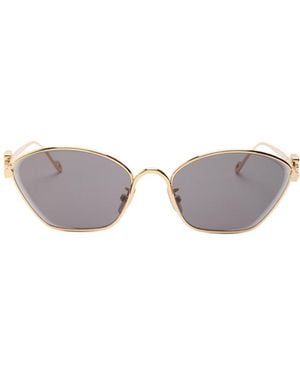 Loewe Anagram Cat-Eye Metal Sunglasses - White