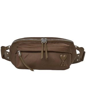 Ami Paris Zipper Waist Bag - Brown
