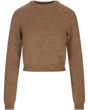 Moschino Long-Sleeved Crewneck Jumper - Brown
