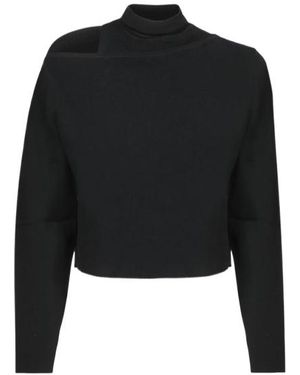 Moschino Jeans High Neck Cropped Jumper - Black