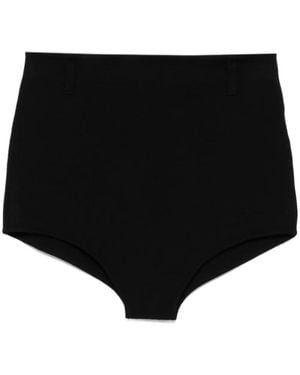 Coperni Logo-Embroidered High-Waisted Shorts - Black