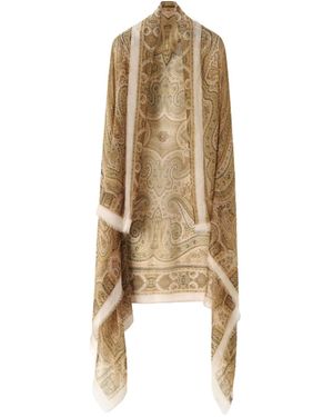 Loro Piana Talia Paisley Large Shawl - Natural