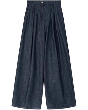 Dries Van Noten Wide Pleated Jeans - Blue