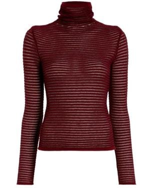 Proenza Schouler Hailey Ribbed Turtleneck Top - Red