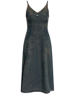 DIESEL De-Beld- V-Neck Denim Dress - Blue