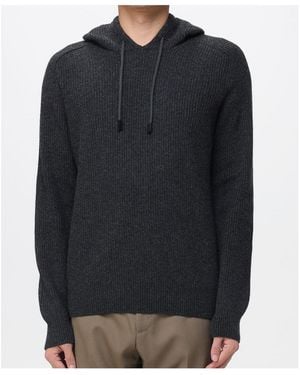 Tagliatore Ribbed Hoodie - Black