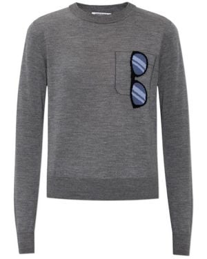 Moschino Pocket Sunglasses Knitted Sweater - Gray