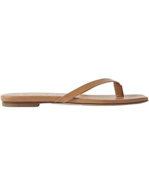 Aeyde Solid Colour Leather Flip Flops - Brown
