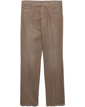 Prada Five-Pocket Washed Denim Jeans - Brown