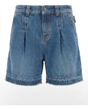 Gucci Pleat Denim Shorts - Blue