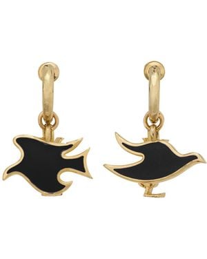 Saint Laurent Dove-Shaped Earrings - White