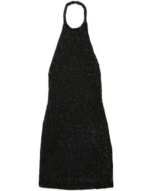 retroféte Sequin Halter Mini Dress - Black