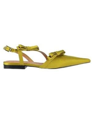 Ganni Slingback Ballet Flats - Yellow