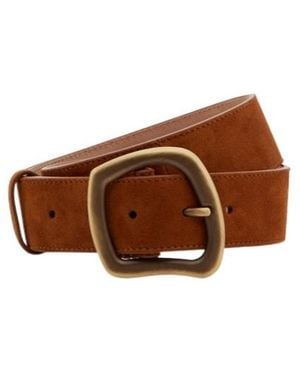 Gabriela Hearst Simone Medium Suede Belt - Brown