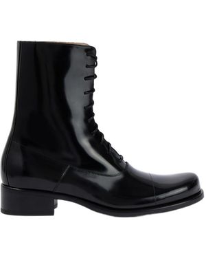 The Row Kai Lace-Up Boots - Black