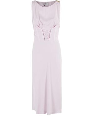 Elisabetta Franchi Crêpe-Back Satin Dress - Pink
