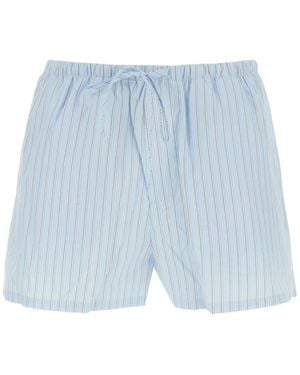 DUNST Pyjama Mini Striped Drawstring Shorts - Blue