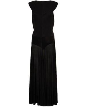 Magda Butrym Draped Jersey Long Dress - Black