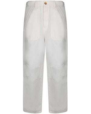 Brunello Cucinelli Buttoned Straight Leg Trousers - White