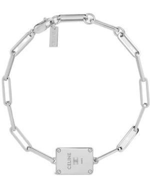Celine Triomphe Tag Bracelet - White