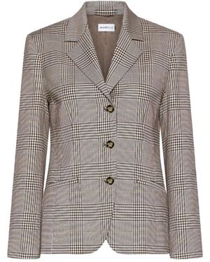 Marella Checked Blazer - Brown