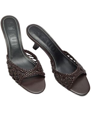 STAUD Hand-Knotted Leather Mules - Multicolour