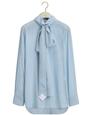 Dior Blouse With Tie-Effect Neckline - Blue