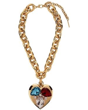 Alessandra Rich Bijoux Heart Pendant Necklace - Metallic