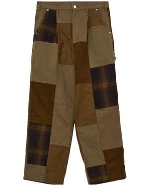 Comme des Garçons Patchwork Wide-Leg Pants - Green