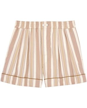 Saint Laurent Striped Pyjama Shorts - Natural