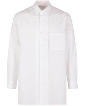 Yohji Yamamoto Button-Up Long-Sleeved Shirt - White