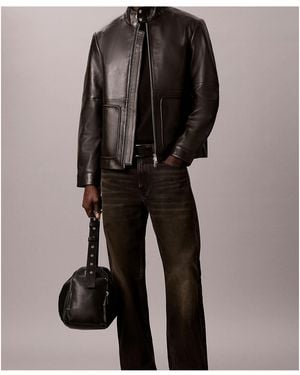 Calvin Klein Nappa Leather Jacket - Black