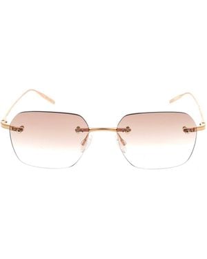 Barton Perreira Louie Rectangular Frame Sunglasses - White