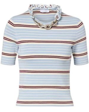 Rabanne Chain-Detail Silk And Cotton-Blend Top - Grey