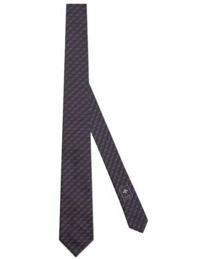 Gucci Gg Silk Jacquard Tie - Blue