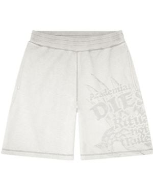 DIESEL Dévoré-Print Track Shorts - White