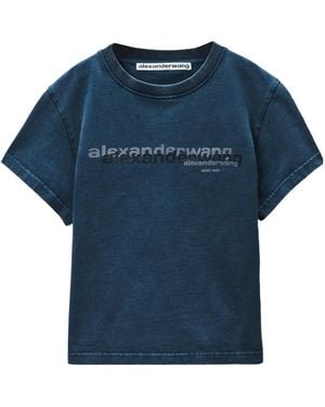 Alexander Wang Shrunken Logo T-Shirt - Blue