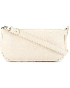 BY FAR Rachel Crocodille-Effect Shoulder Bag - Natural